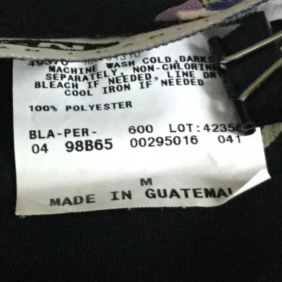 Vintage I.N. Studio Floral Wrap Skirt Black - Sz Medium - Picture 9 of 10